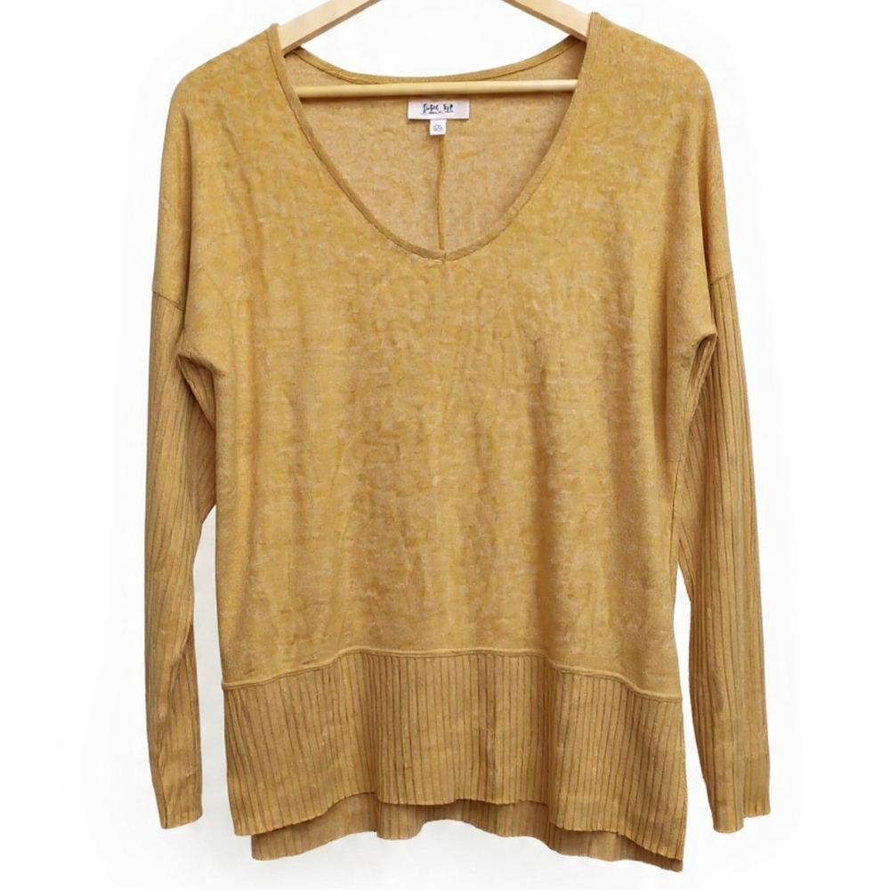 Per Se Mustard Knit Top